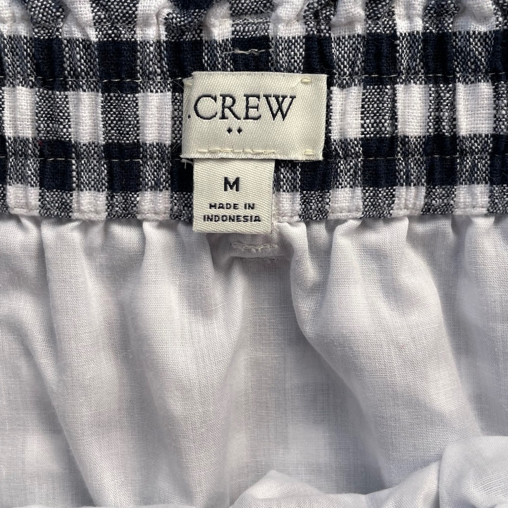 Women's J.Crew Navy White Gingham Skirt Size Medium - Picture 4 of 6